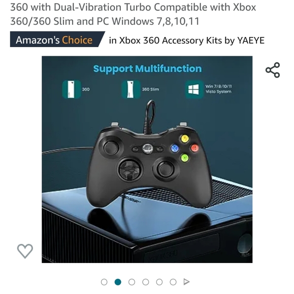 Wired controller for XBox360, game controler for 360 with dual vibration, turbo - Picture 2 of 3